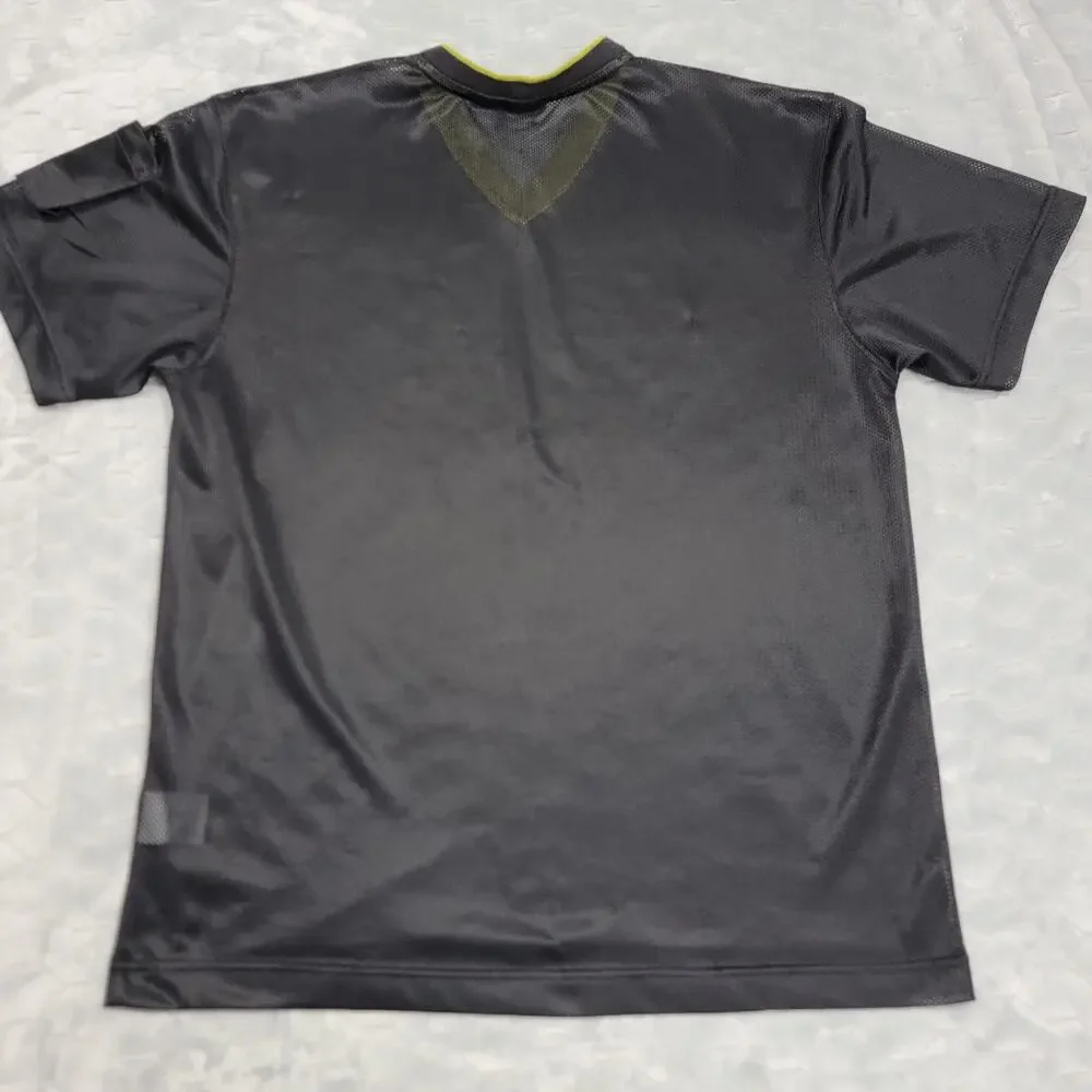 Guess American Tradition Mens L Black V Neck Mesh Jersey Shirt Sleeve Pocket - Picture 7 of 9